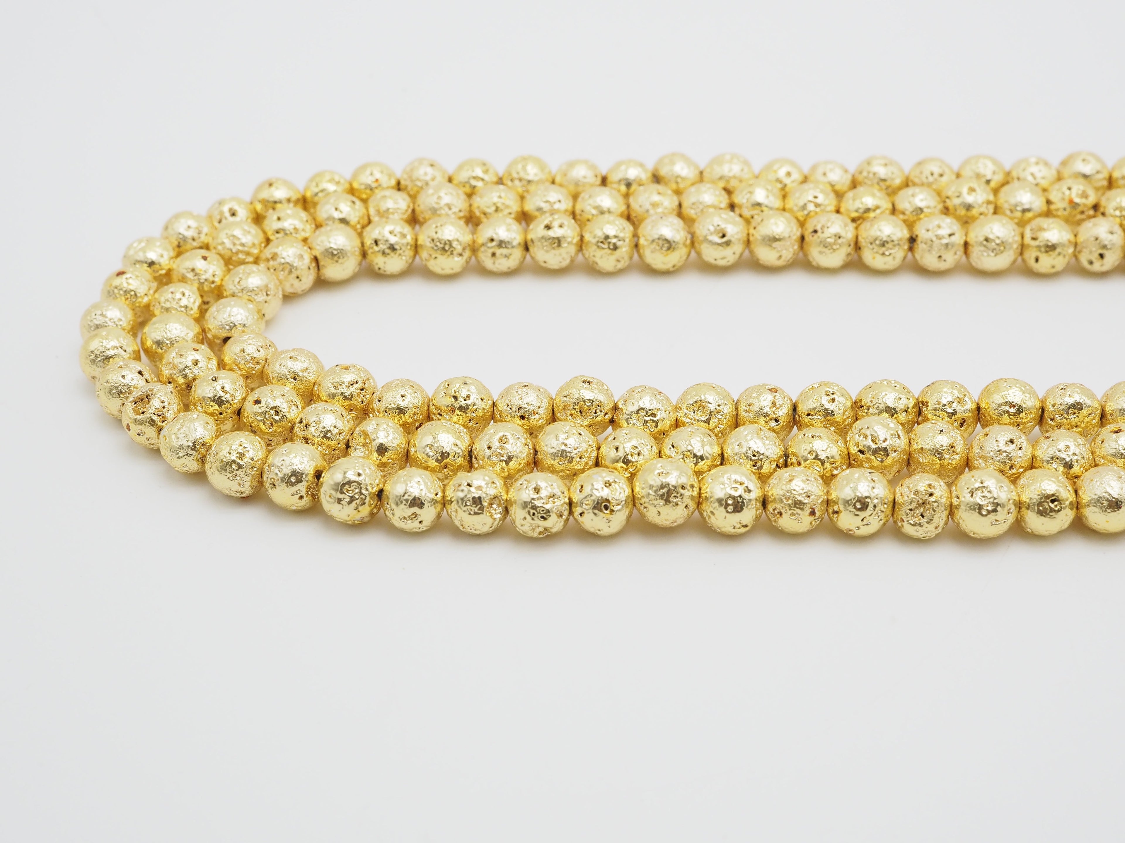 NEW STYLE Gold Plated Lava Round Beads, 4mm/6mm/8mm/10mm/12mm Gold Gemstone Beads, Wholesale Gemstone Beads, 15.5" Full Strand,SKU#S110