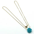 Gold Filled Aqua Jade Wire Wrap Gemstone Drop Necklace