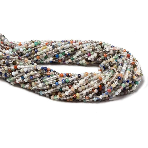 2-2.5mm Multi Gemstone Micro Faceted rondelle beads 13 inch 175 pieces