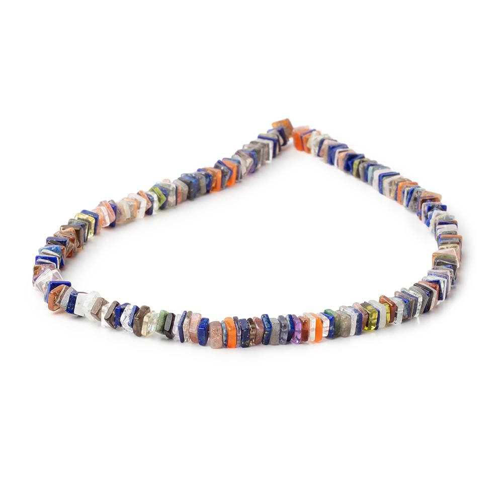 5mm Multi Gemstone Plain Square Heishi Beads 14 inch 200 pieces