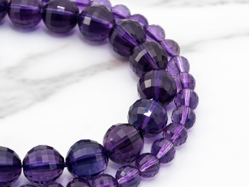Special Cut Quality Natural Amethyst Round Faceted beads, 6mm/8mm/10mm/2mm, Loose Dark Puple Gemstone Beads, 15.5 inch strand, SKU#V3C