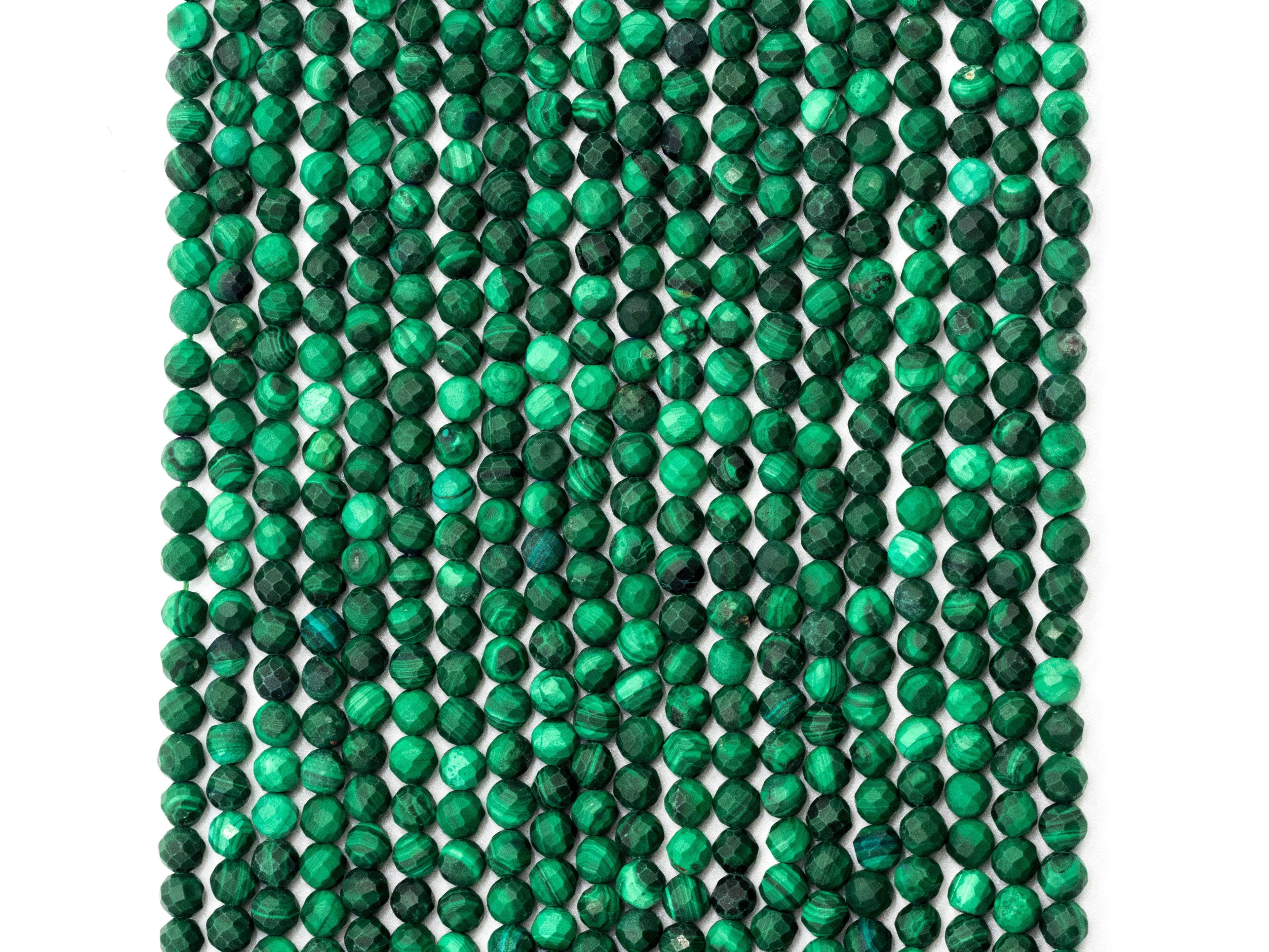 2mm 3mm 4mm Natural Faceted Malachite Round Beads, Green Gemstones Beads,Natural Malachite Beads,15.5" Full Strand,SKU#U105