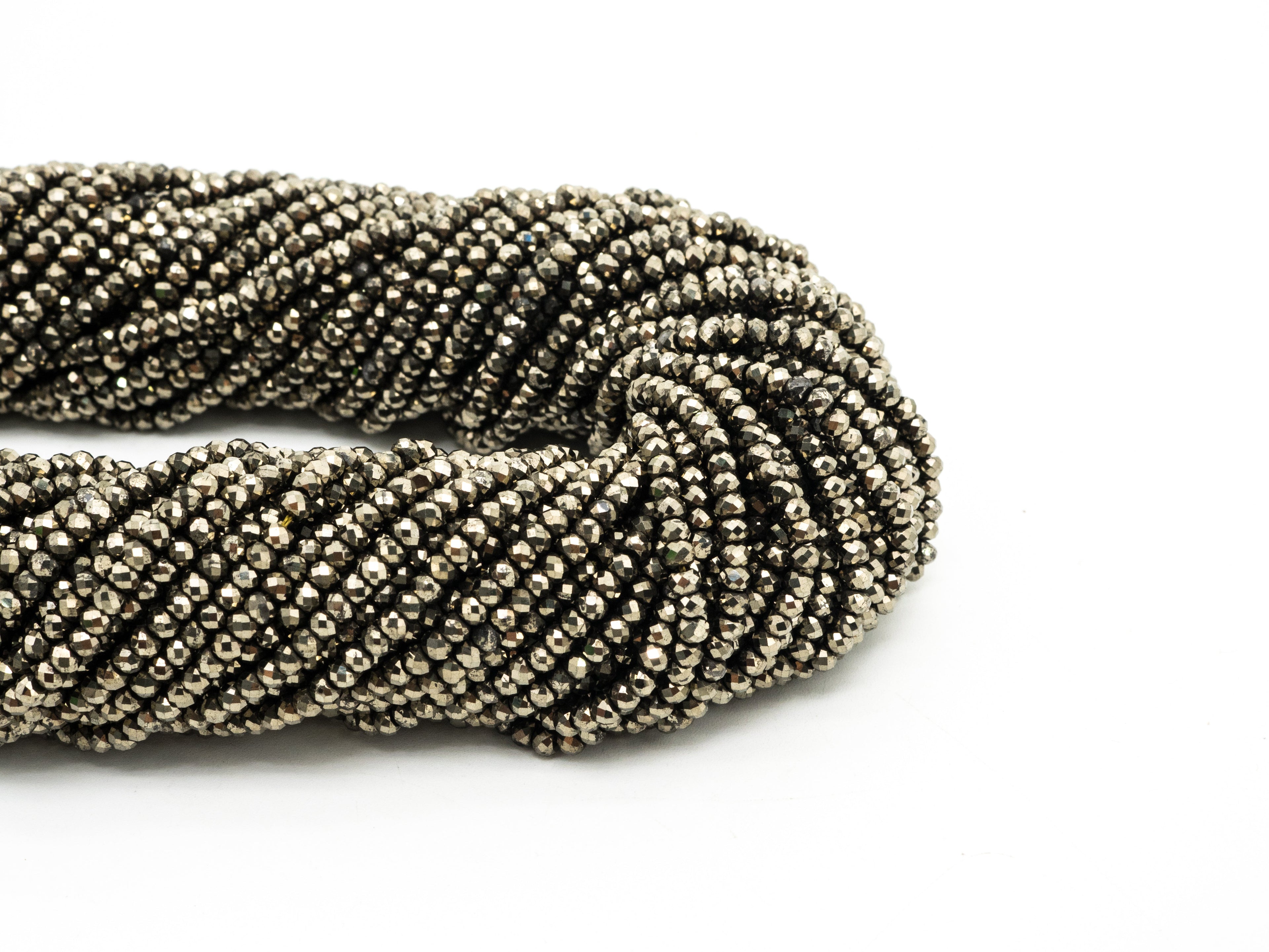 Quality Golden Pyrite Faceted Rondelle Beads 2X3mm Gemstones Beads, Natural Pyrite Beads,15.5" Full Strand, SKU#U218