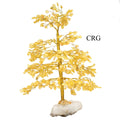 SET OF 4 - Citrine 500 Gemstone Chip Tree with Cluster Base and Gold Wire / 9-12" AVG